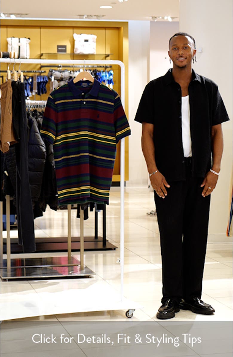 Classic Fit Stripe Cotton Piqué Polo, sales video thumbnail