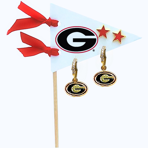 University Of Georgia Pennant Pair Earring Set