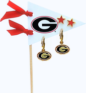 Color Shout University Of Georgia Pennant Pair Earring Set