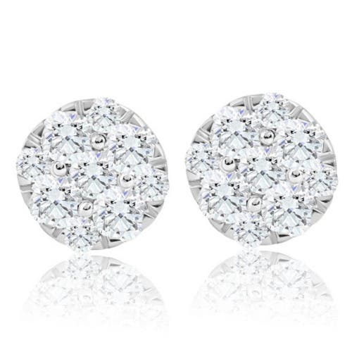 Bliss Diamond 1/2ct Tw Round Cut Diamond Pave Studs Lab Grown 10k Gold Earrings