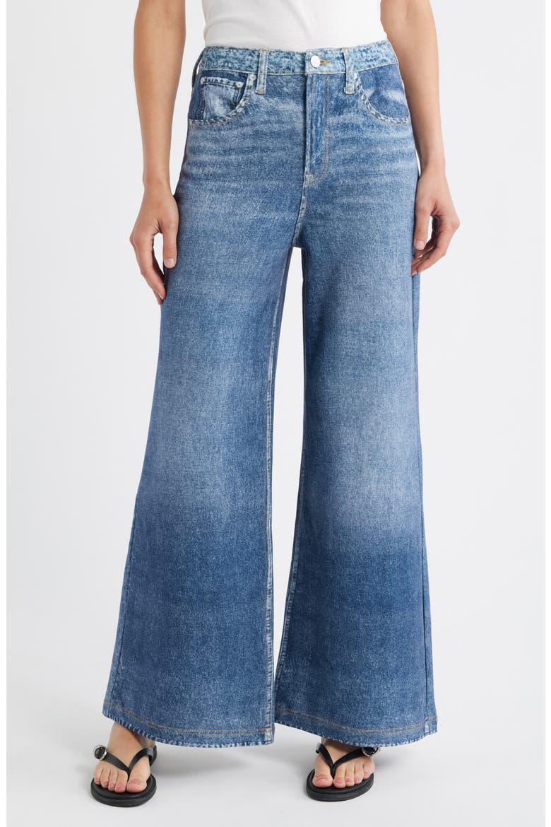 Wide Leg Cotton Terry Knit Jeans, Main, color, INDIGO
