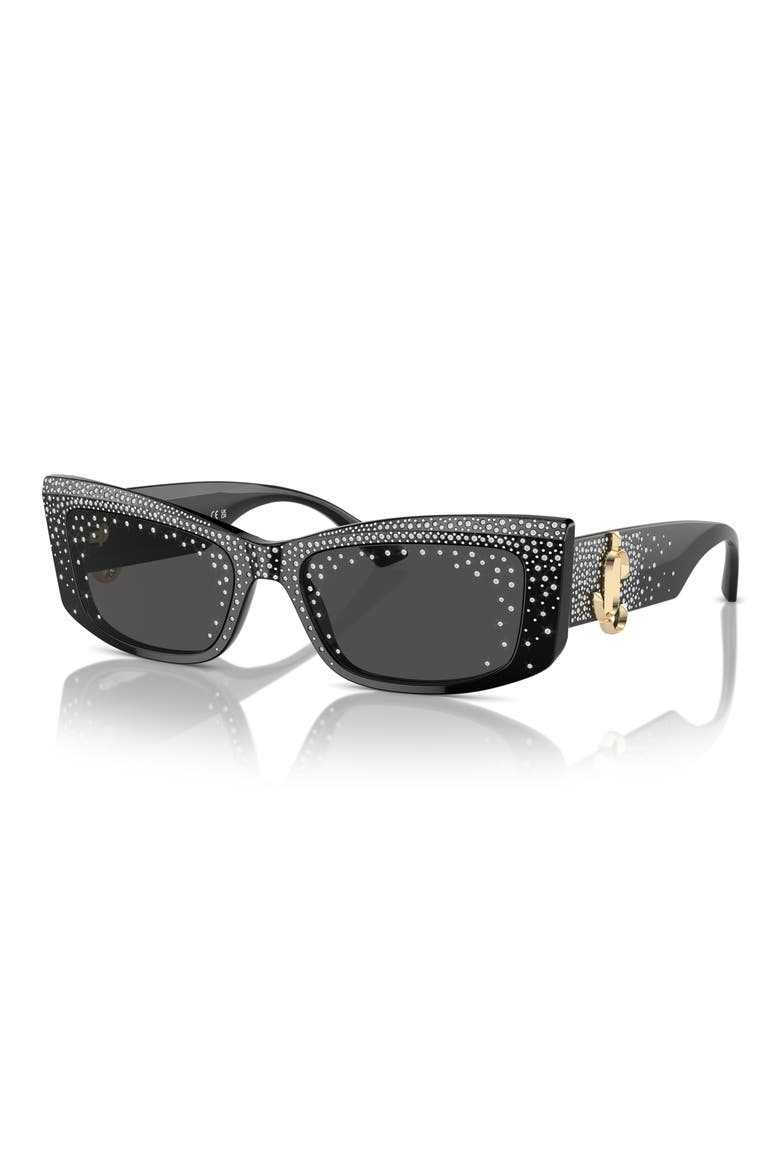 55mm Pillow Sunglasses, Alternate, color, BLACK / DARK GREY