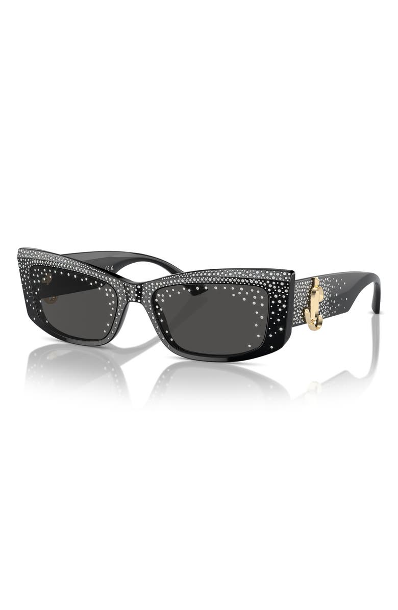 Jimmy Choo 55mm Pillow Sunglasses, Alternate, color, Black / Dark Grey
