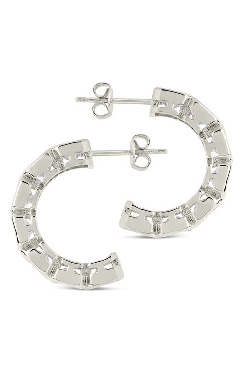 Sterling Forever Nyssa Baguette Cubic Zirconia Hoop Earrings In Multi