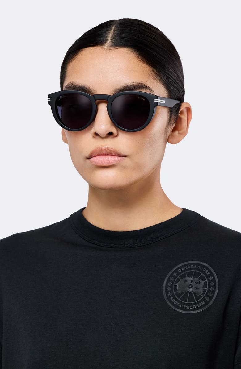 Canada Goose 51mm Polarized Oval Sunglasses, Alternate, color, Matte Black