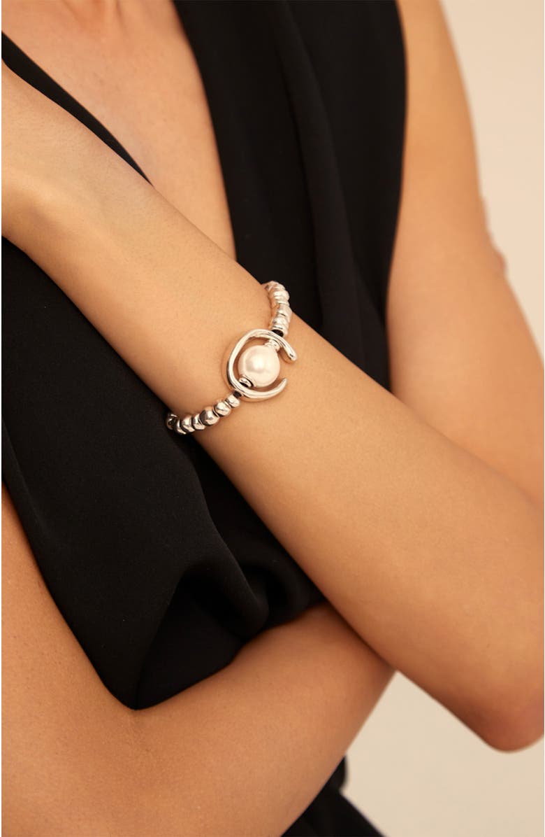 UNODE50 Luna Pearl Bracelet, Alternate, color, Silver