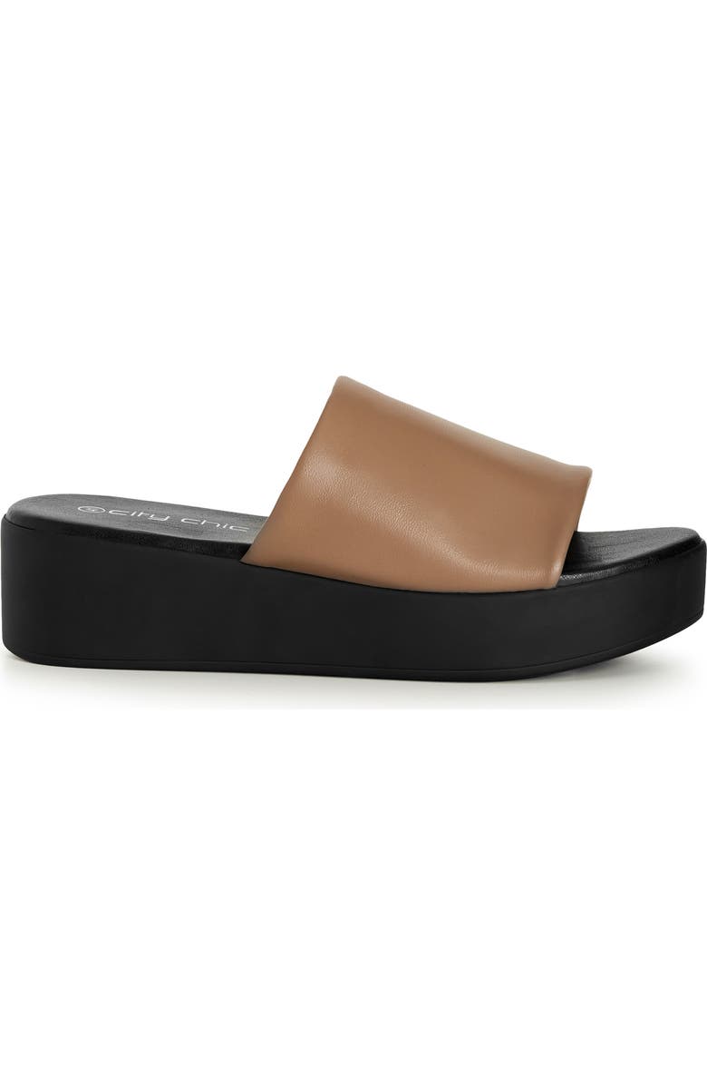 City Chic Flatform Luna Slide Sandal, Alternate, color, Beige
