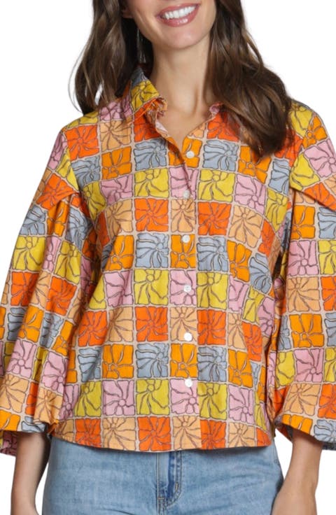 Printed Cotton Button-Up Shirt