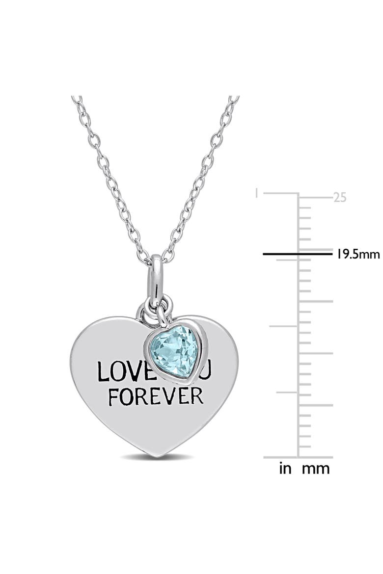 LOVE YOU FOREVER Heart Necklace, Alternate, color, Blue Topaz