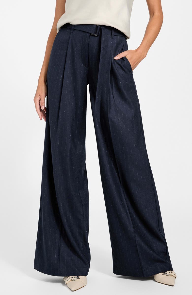 GUESS Zanita Pinstripe Wide Leg Pants, Main, color, S7z1-Dark