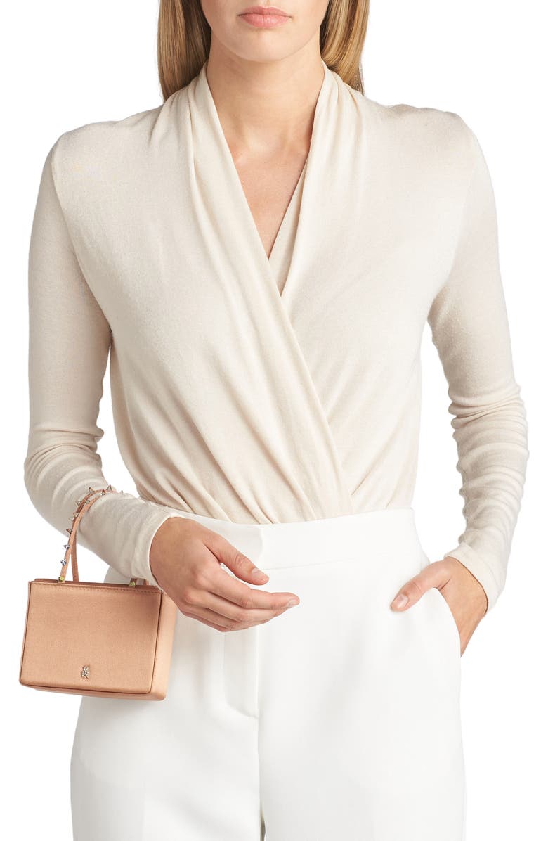 Amina Muaddi Superamini Julia Studded Top Handle Bag, Alternate, color,