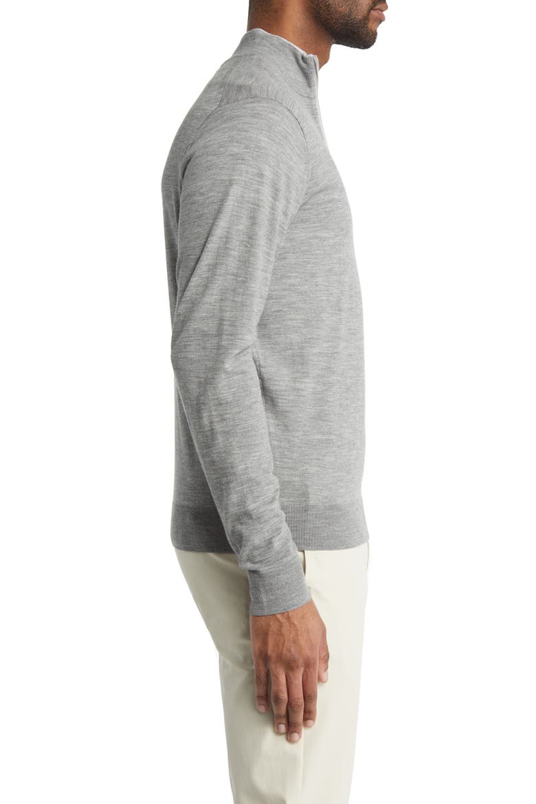 Crown Crafted Excursionist Flex Quarter Zip Merino Wool Blend Pullover, Alternate, color, GALE GREY