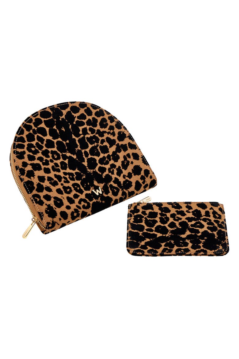 Savanna Leopard Print Jewelry Portfolio, Alternate, color, Tan/Black