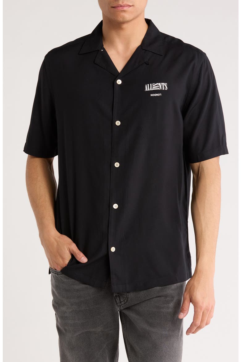 Burman Camp Shirt, Main, color, JET BLACK