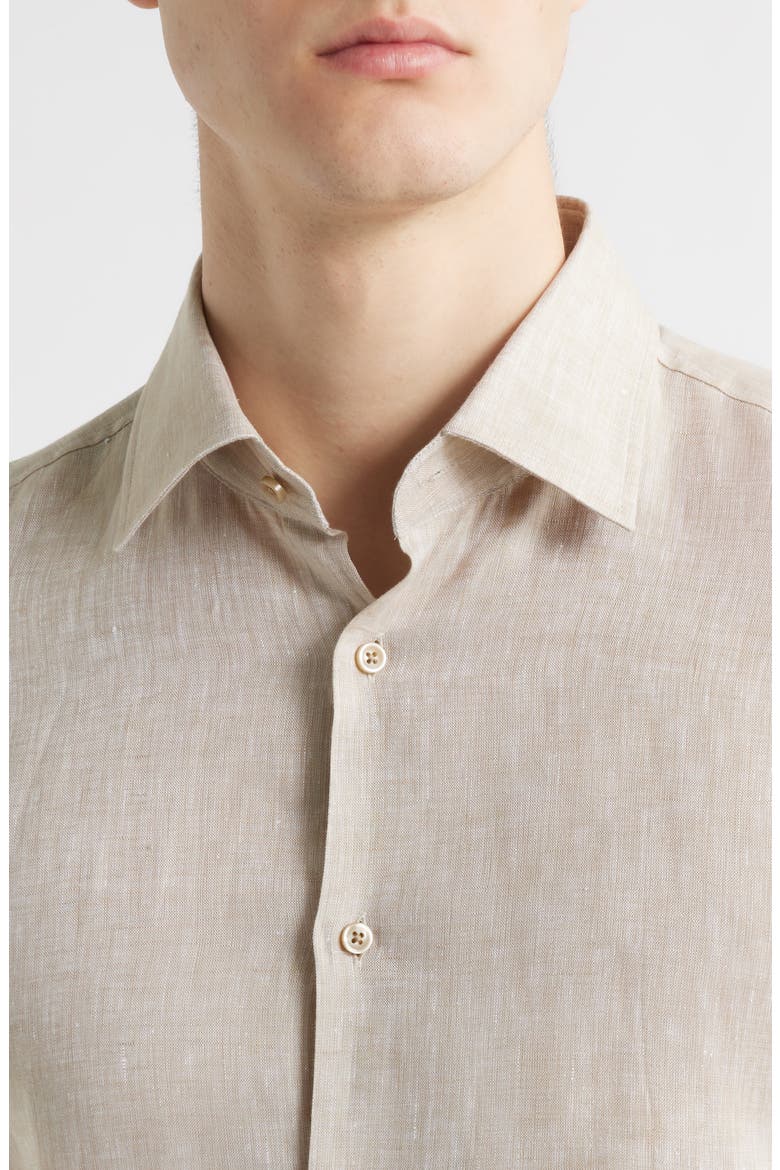 Hank Slim Fit Slub Linen Button-Up Shirt, Alternate, color, LT BGE