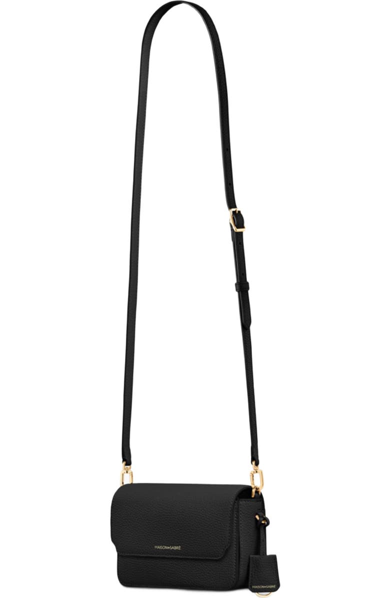 MAISON de SABRÉ Mini Leather Flap Bag, Alternate, color, Black Caviar
