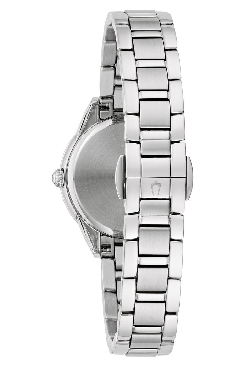 Sutton Mother-of-Pearl & Diamond Bracelet Watch, 28mm, Alternate, color, SILVER-TONE