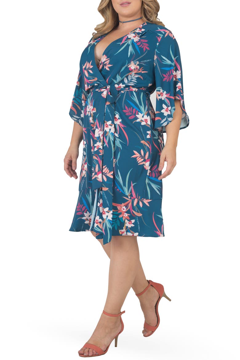 Wrap Dress, Alternate, color, TROPICAL MIST