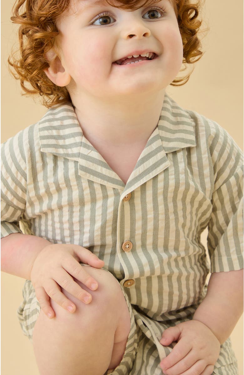 MORI Stripe Seersucker Shirt, Alternate, color, Grey Stripe