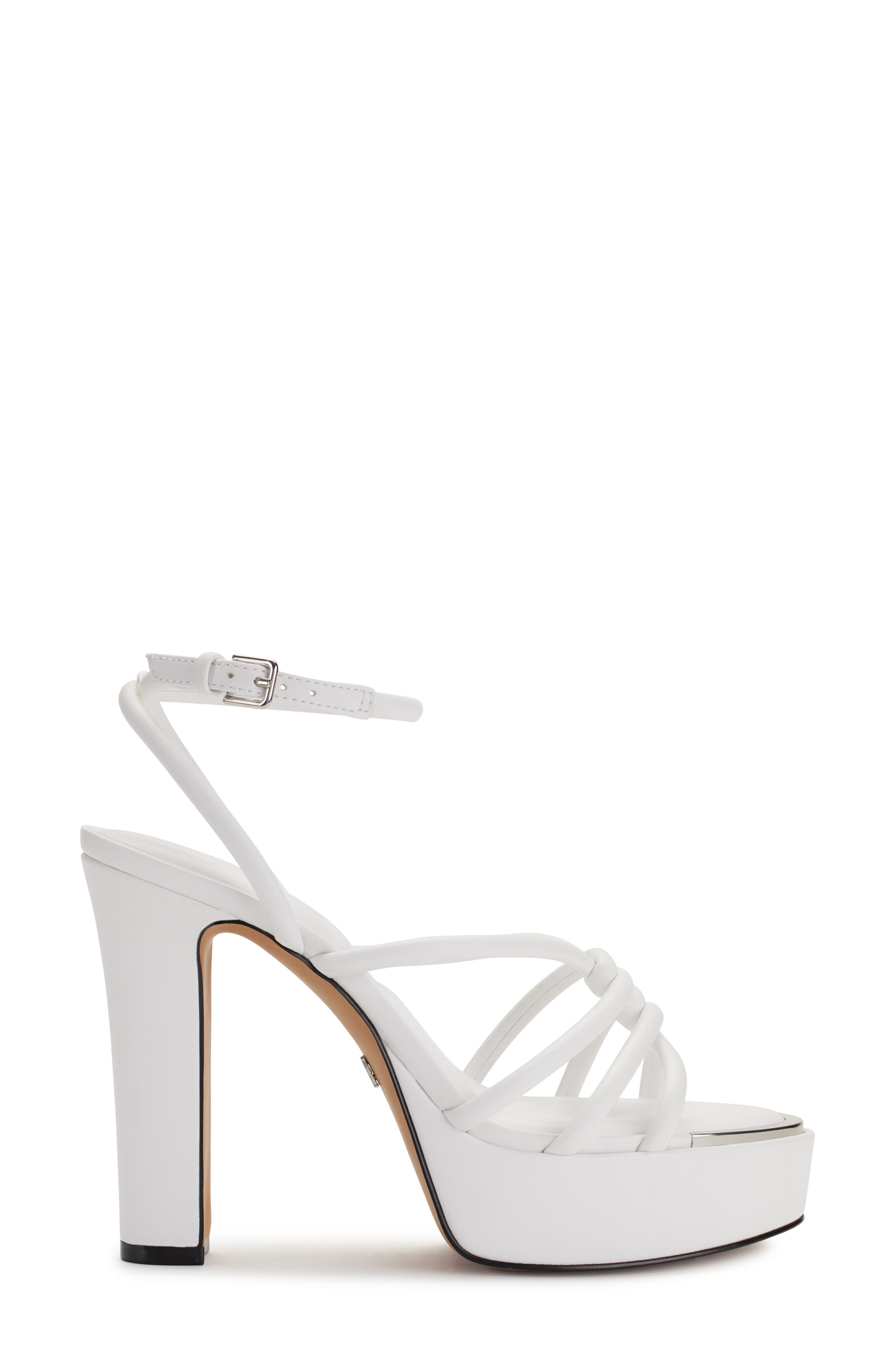 DKNY Ankle Strap Platform Sandal, Alternate, color, Bright White