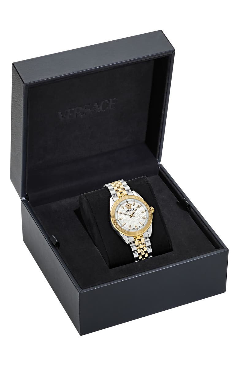 Versace V-Code Two-Tone Bracelet Watch, 36mm, Alternate, color, Two Tone