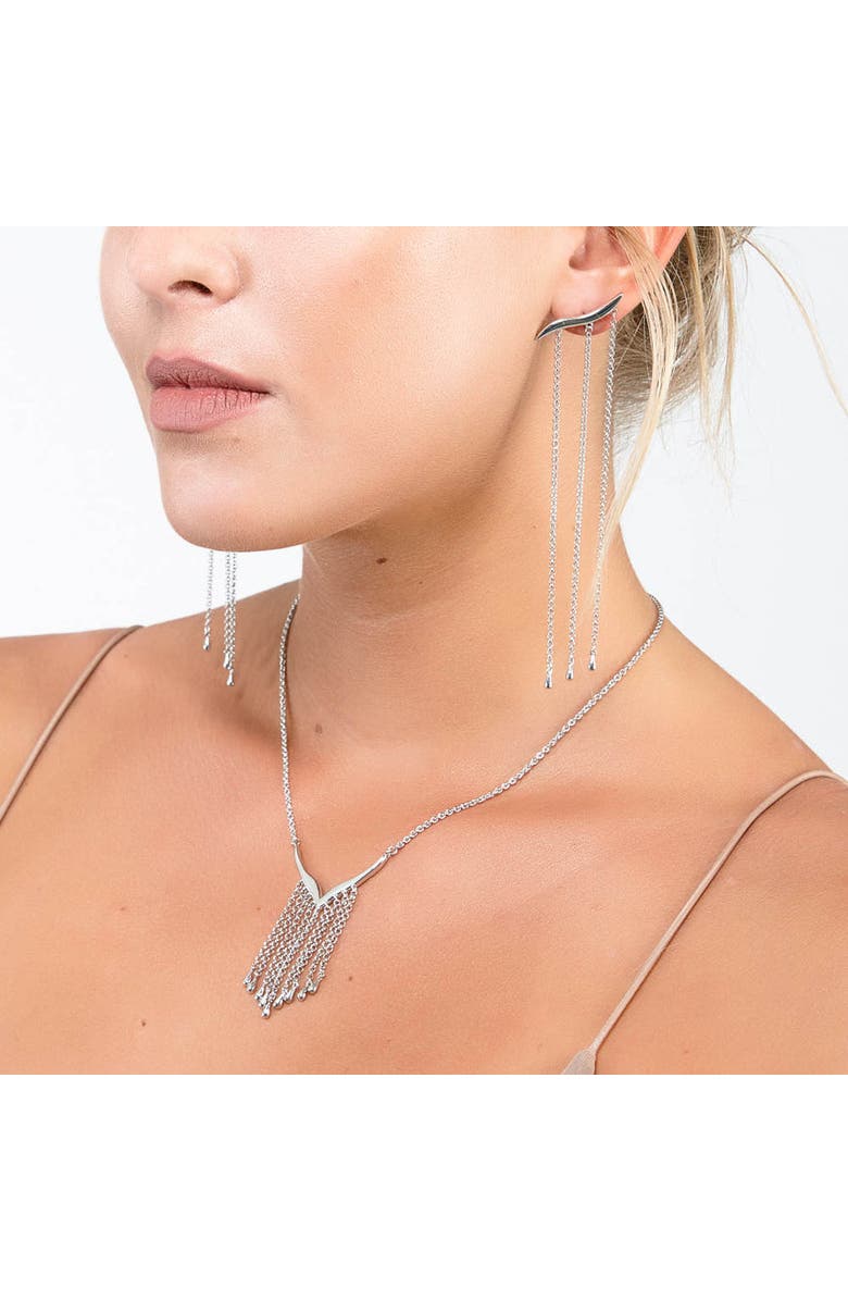 Lucy Quartermaine Waterfall V Necklace, Alternate, color, Sterling Silver