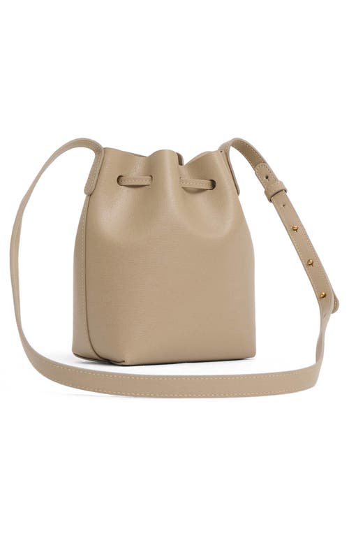 Mansur Gavriel Mini Soft Leather Bucket Bag In Warm Grey