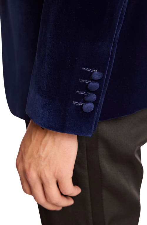 Paisley & Gray Kyle Slim Fit Velvet Dinner Jacket In Blue
