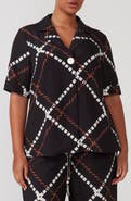 Estelle Marine Short Sleeve Button-Up Shirt