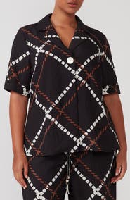 Estelle Marine Short Sleeve Button-Up Shirt
