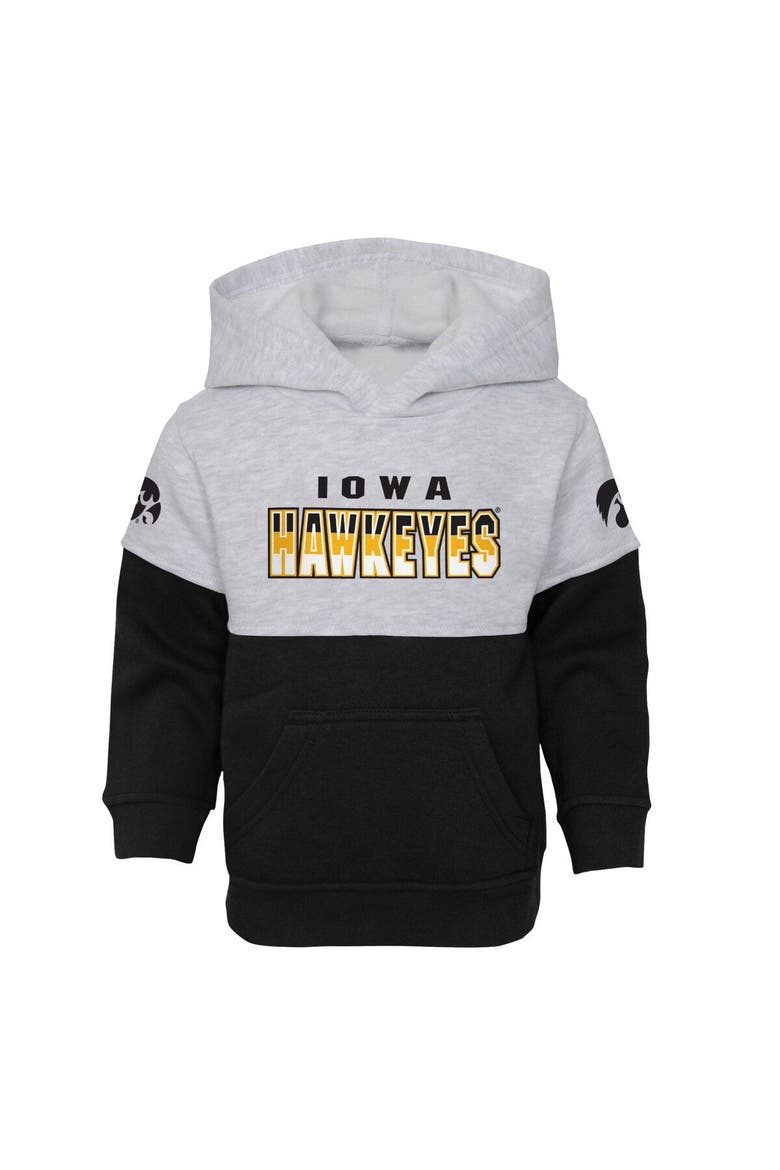 Toddler Heather Gray/Black Iowa Hawkeyes Playmaker Pullover Hoodie & Pants Set, Alternate, color, Heather Gray