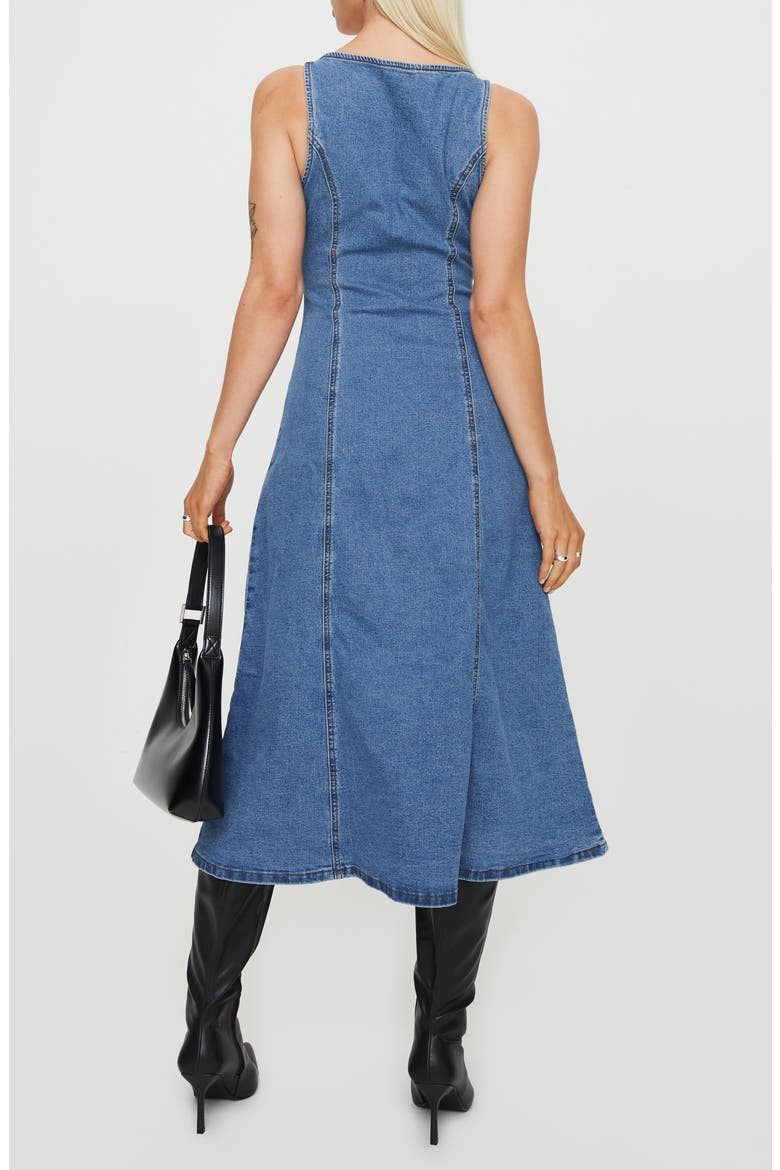 Midler Denim Midi Dress, Alternate, color, BLUE