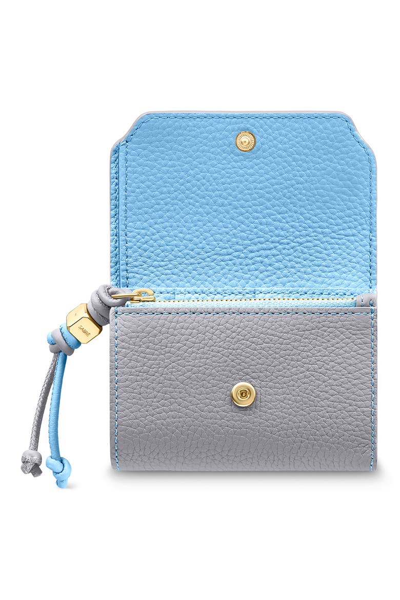 Leather Trifold Wallet, Alternate, color, Dove Sky