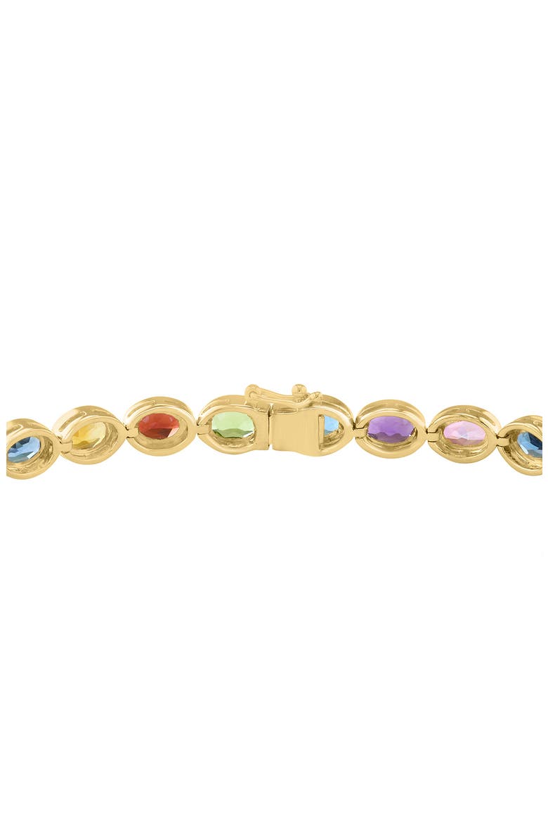 Gold Plated Sterling Silver Multi Stone Bracelet, Alternate, color, MULTI