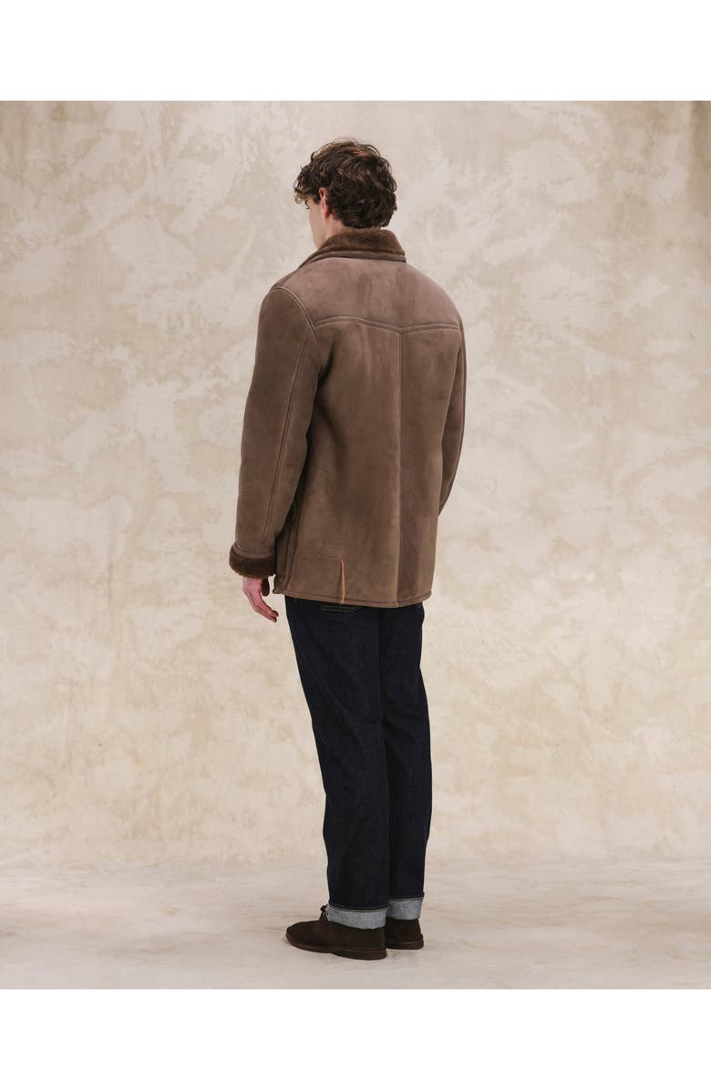 Fortela Shearling Double Breasted Jacket, Alternate, color, Light Brown