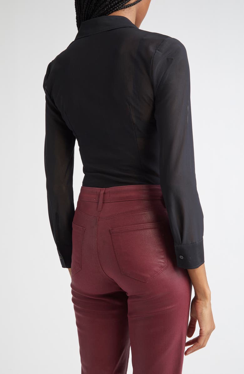 L'AGENCE Indiana Fitted Shirt, Alternate, color, Black