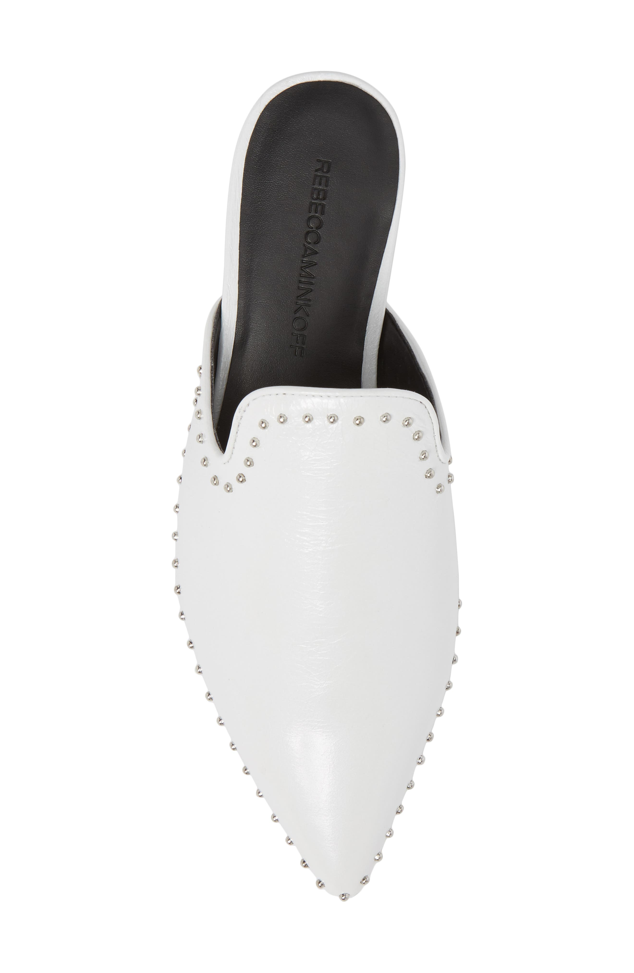 Chamille Studded Mule, Alternate, color, WHITE LEATHER
