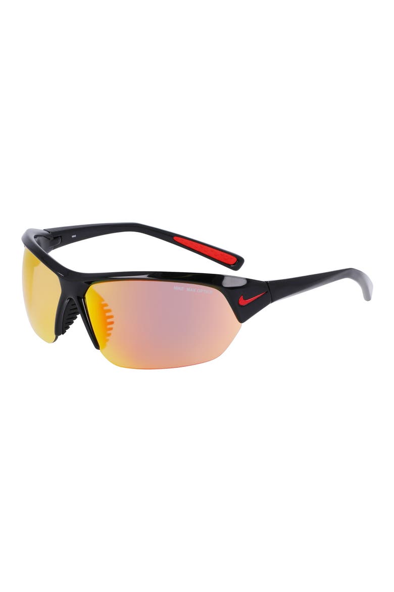 Skylon Ace Sport 69mm Sunglasses, Alternate, color, BLACK/ RED MIRROR