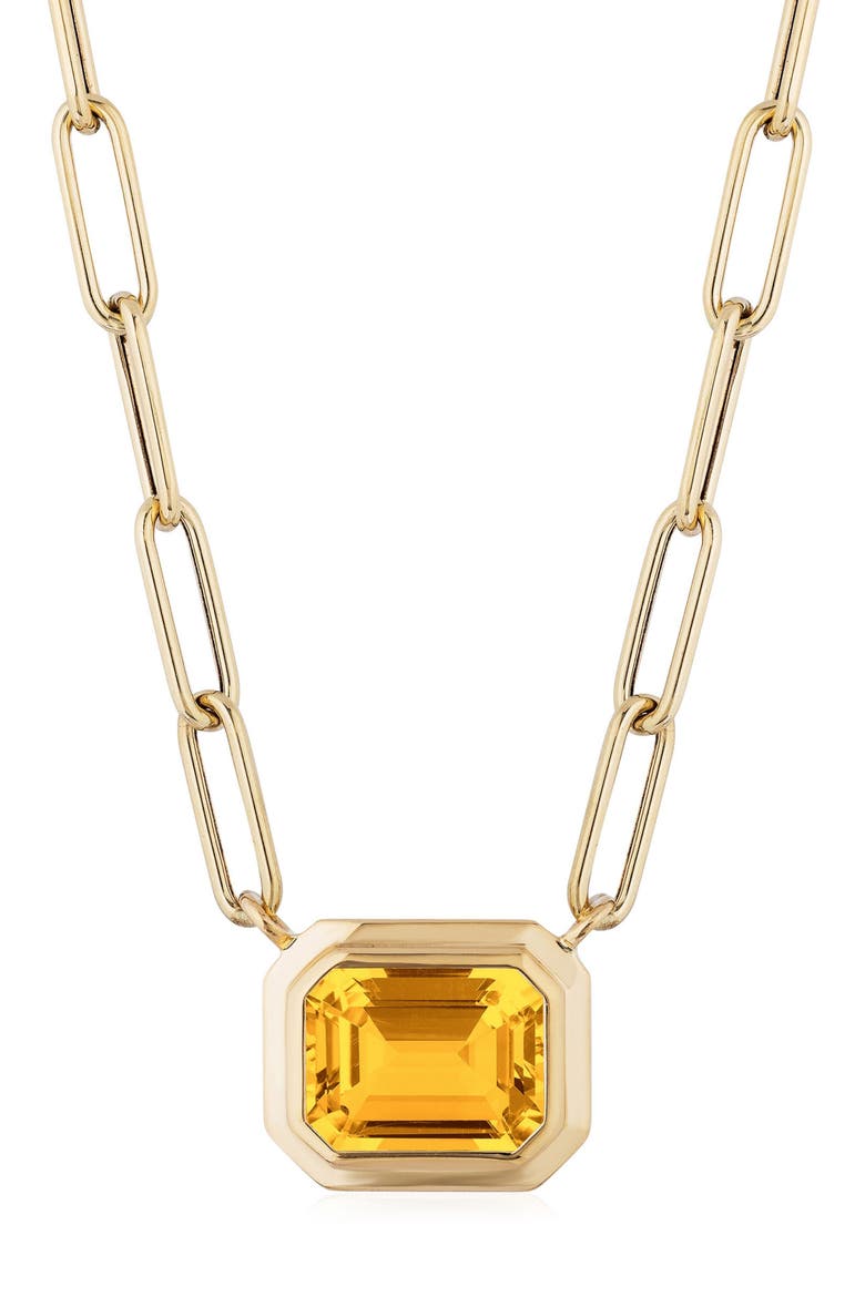 Manhattan Pendant Necklace, Main, color, YELLOW