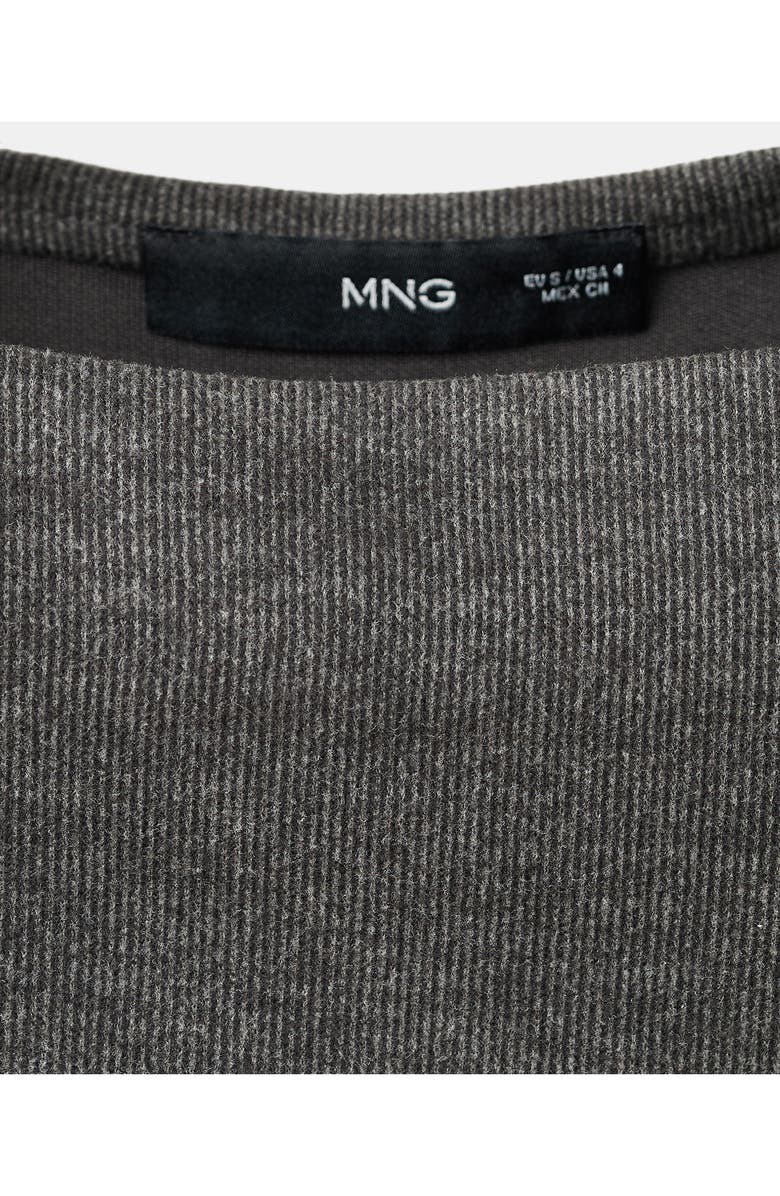 MANGO Ruched Long Sleeve Knit Maxi Dress, Alternate, color, Grey