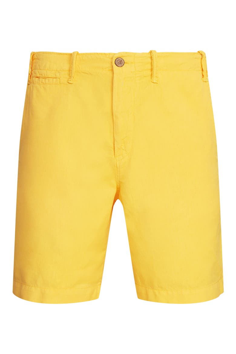 Classic Fit Maritime Linen & Cotton Shorts, Alternate, color, YELLOW FIN