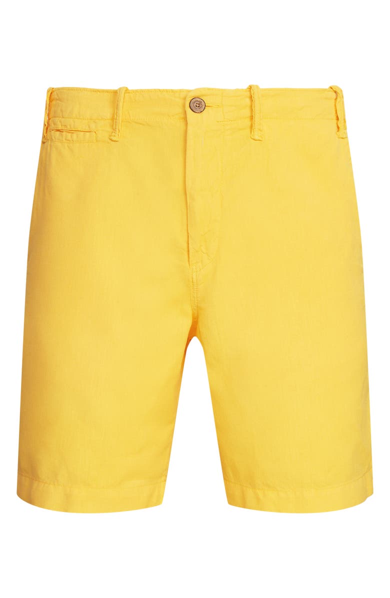 Polo Ralph Lauren Classic Fit Maritime Linen & Cotton Shorts, Alternate, color, Yellow Fin