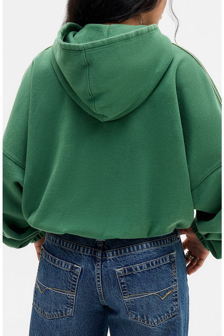 Bubble Hem Zip Hoodie, Alternate, color, GREEN