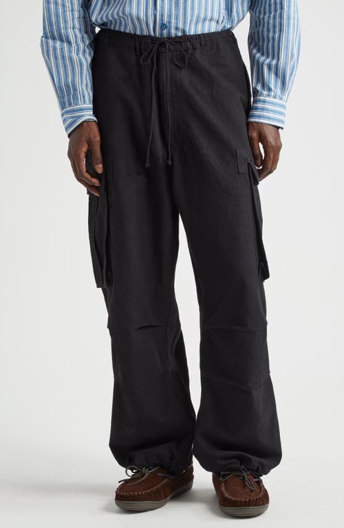 Story mfg. Peace Organic Cotton Slub Cargo Pants in Black 