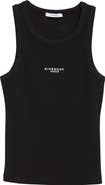 Givenchy Embroidered Logo Stretch Cotton Rib Tank