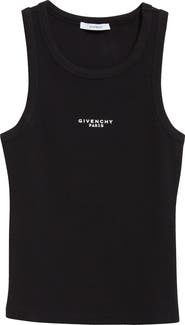 Givenchy Embroidered Logo Stretch Cotton Rib Tank
