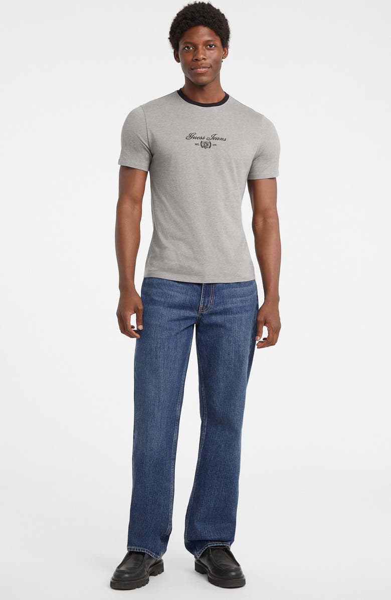 GUESS JEANS Embroidered Logo T-Shirt, Alternate, color, Open Grey