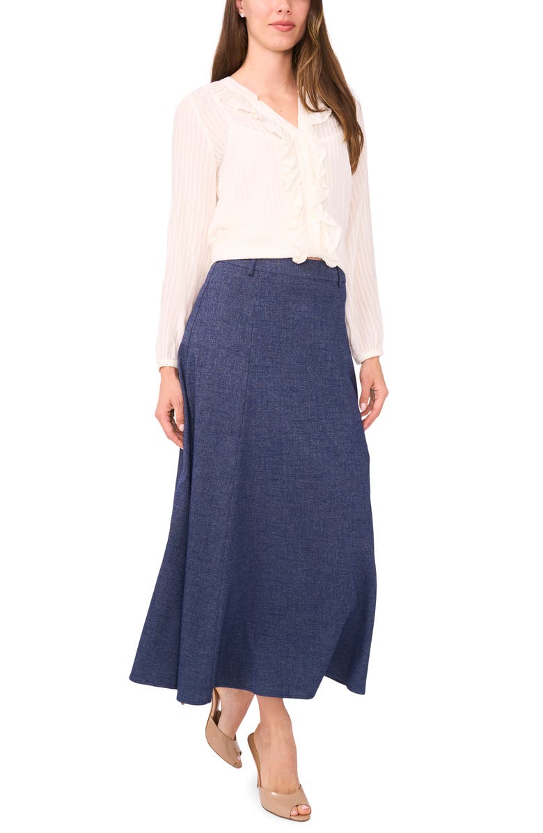 Halogen<sup>®</sup> Ruffle Placket Stripe Button-Up Shirt, Alternate, color, New Ivory