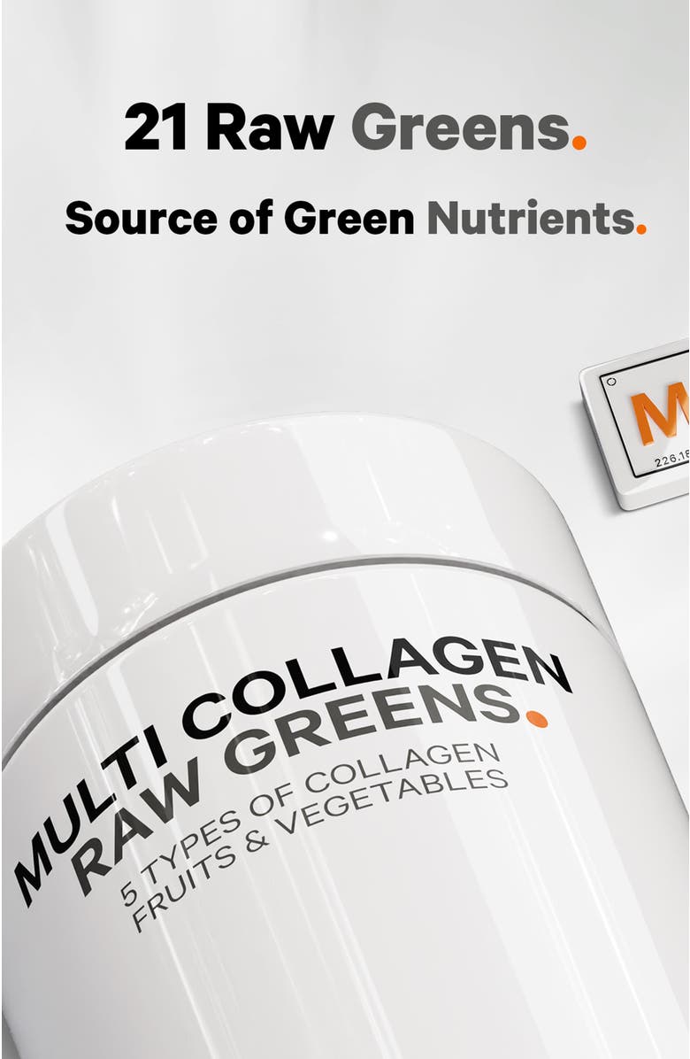 Codeage Multi Collagen Protein + Raw Greens Capsules Supplement, Alternate, color, White