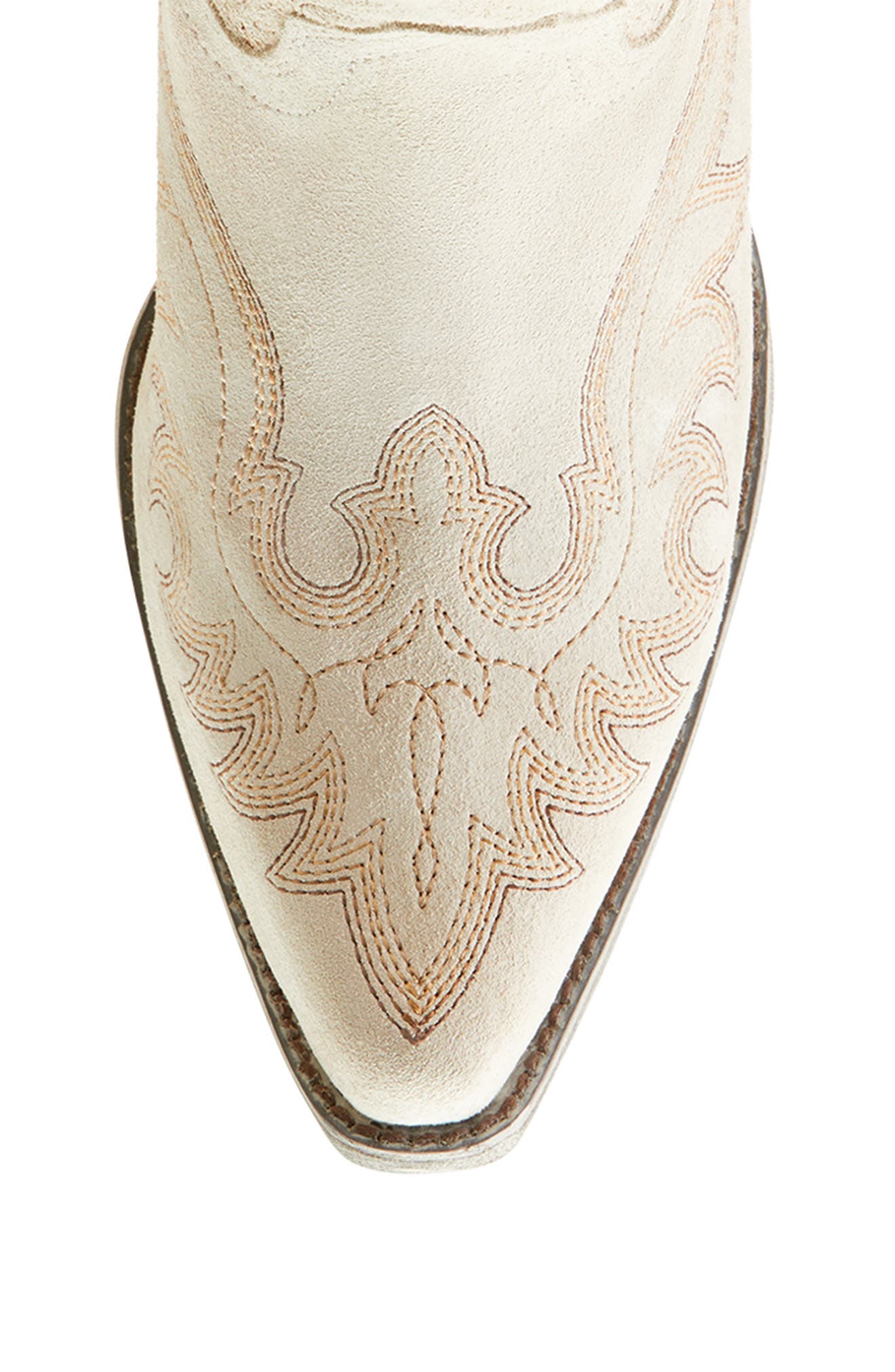 Ariat Chandler Western Bootie, Alternate, color, Cloud White Suede